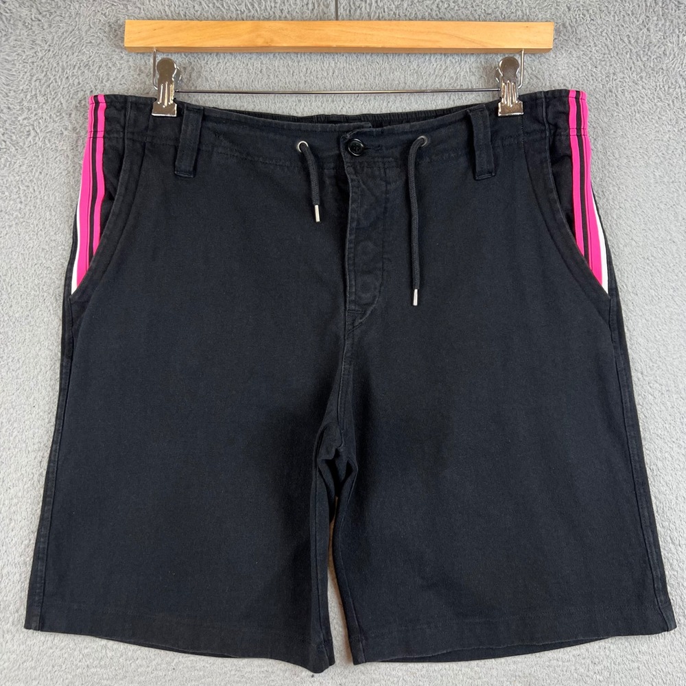 Diesel Mens Black Miami Fla HQ 978 Pink Side Stripe Drawstring Shorts Size 33